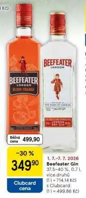 Tesco Beefeater Gin nabídka