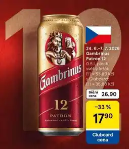 Tesco Gambrinus Patron 12 nabídka