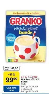 Tesco Granko s příchutí banán nabídka