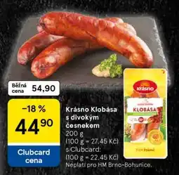 Tesco Krásno Klobása s divokým česnekem nabídka