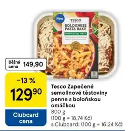 Tesco Tesco Zapečené semolinové těstoviny penne s boloňskou omáčkou nabídka