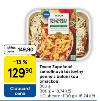 Tesco Tesco Zapečené semolinové těstoviny penne s boloňskou omáčkou nabídka