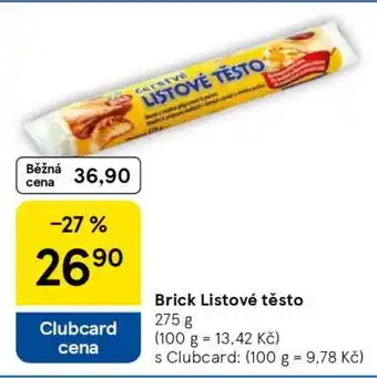 Tesco Brick Listové těsto nabídka