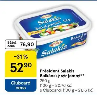 Tesco Président Salakis Balkánský sýr jemný nabídka