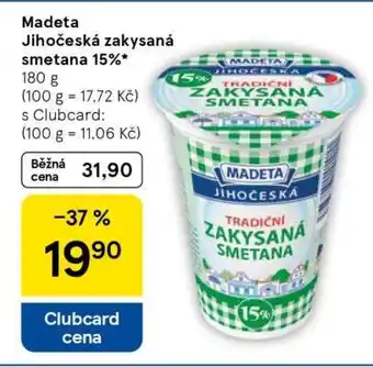 Tesco Madeta Jihočeská zakysaná smetana 15% nabídka