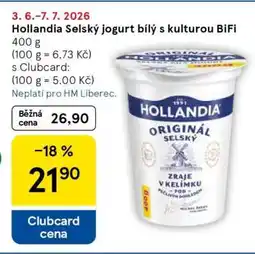Tesco Hollandia Selský jogurt bílý s kulturou BiFi nabídka