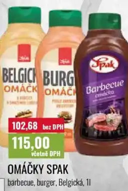 Ratio OMÁČKY SPAK barbecue, burger, Belgická nabídka