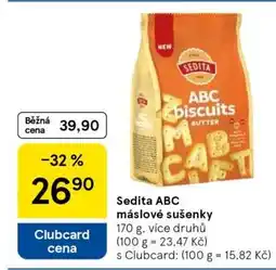 Tesco Sedita ABC máslové sušenky nabídka