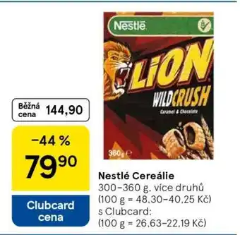 Tesco Nestlé cereálie nabídka