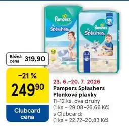 Tesco Pampers Splashers Plenkové plavky nabídka
