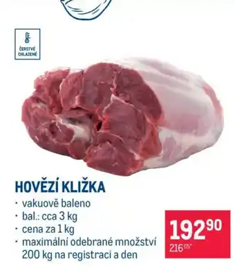 Makro Hovězí kližka nabídka