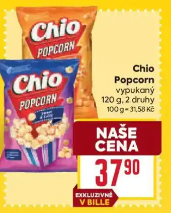 Billa Chio Popcorn nabídka