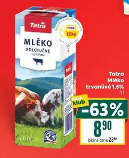 Billa Tatra Mléko trvanlivé 1,5% nabídka