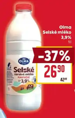 Billa Olma Selské mléko 3,9% nabídka