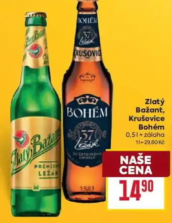 Billa Zlatý Bažant, Krušovice Bohém nabídka