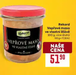 Billa Rekord Vepřové maso ve vlastní šťávě nabídka