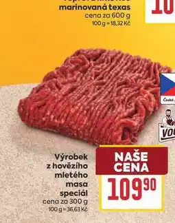 Billa Výrobek z hovězího mletého masa speciál cena za nabídka