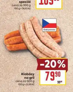 Billa Klobásy na gril cena za nabídka