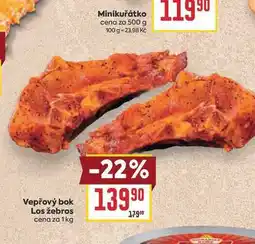 Billa Vepřový bok Los žebros cena za nabídka
