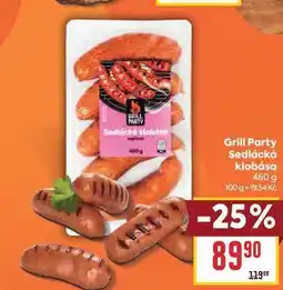Billa Grill Party Sedlácká klobása nabídka