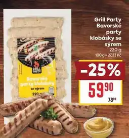Billa Grill Party Bavorské party klobásky se sýrem nabídka