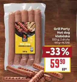 Billa Grill Party Hot dog klobáska nabídka