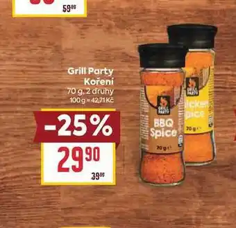 Billa Grill Party Koření nabídka