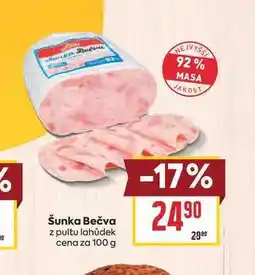 Billa Šunka Bečva z pultu lahůdek cena za nabídka
