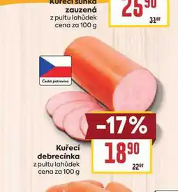 Billa Kuřecí debrecínka z pultu lahůdek cena za nabídka