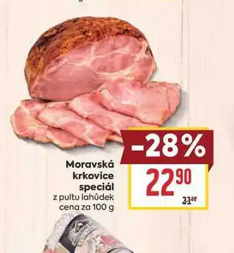 Billa Moravská krkovice speciál z pultu lahůdek cena za nabídka