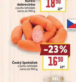 Billa Český špekáček z pultu lahůdek cena za nabídka