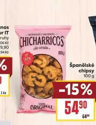 Billa Španělské chipsy nabídka