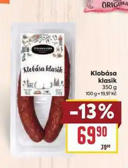 Billa Klobása klasik nabídka