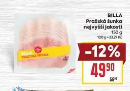 Billa BILLA Pražská šunka nejvyšší jakosti nabídka