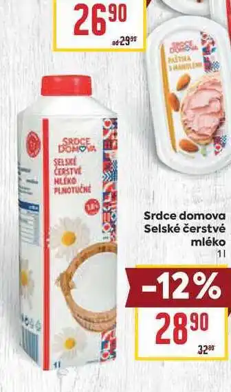 Billa Srdce domova Selské čerstvé mléko nabídka