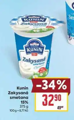Billa Kunín Zakysaná smetana 15% nabídka