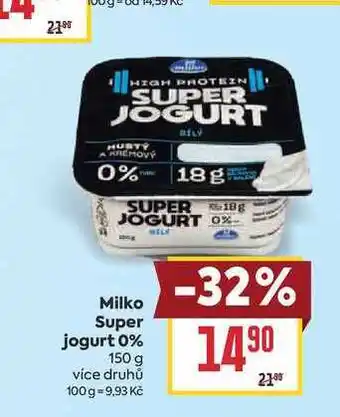 Billa Milko Super jogurt 0% nabídka