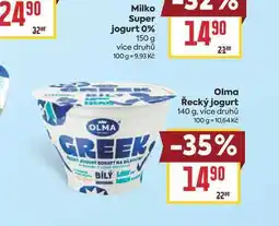 Billa Olma Řecký jogurt nabídka