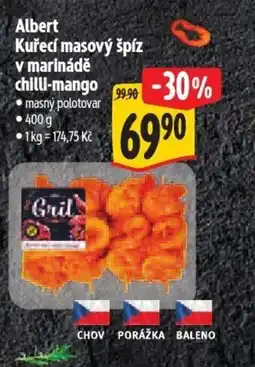 Albert Albert Kuřecí masový špíz v marinádě chilli-mango nabídka