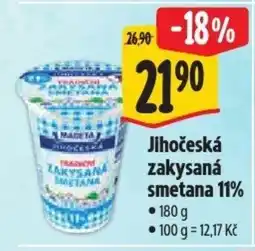 Albert Jihočeská zakysaná smetana 11% nabídka