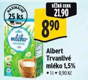 Albert Albert Trvanlivé mléko 1,5% nabídka