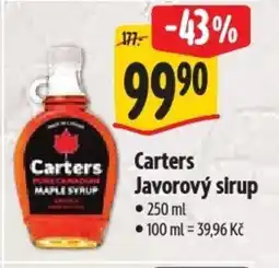 Albert Carters Javorový sirup nabídka