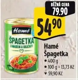 Albert Hamé Špagetka nabídka