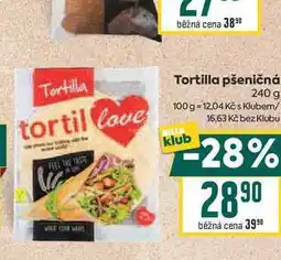 Billa Tortilla pšeničná nabídka