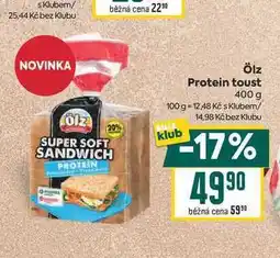 Billa Ölz Protein toust nabídka