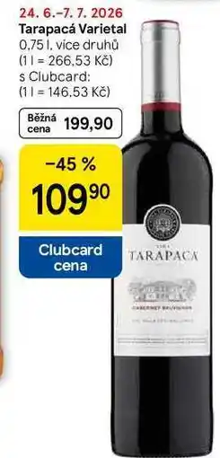 Tesco Tarapacá Varietal, 0,75 I, více druhů nabídka