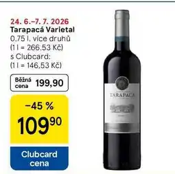 Tesco Tarapacá Varietal, 0.75 l, více druhů nabídka