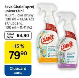 Tesco Savo Čisticí sprej univerzální, 700 ml, dva druhy nabídka