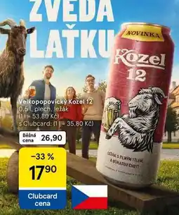 Tesco Velkopopovický Kozel 12, 0,5 l, plech, ležák nabídka