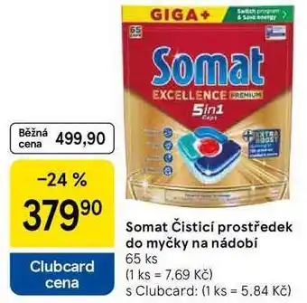 Tesco Somat Čisticí prostředek do myčky na nádobí, 65 ks nabídka